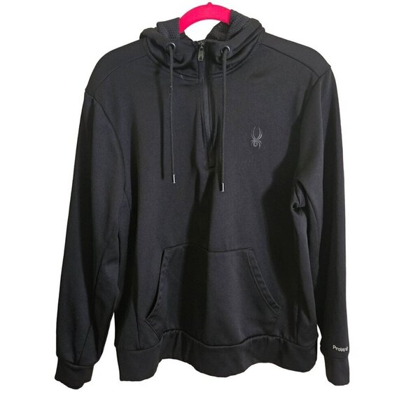 Spyder Active ProW B Black Hooded Full Zip Men's Sweatshirt Jacket Size L - Picture 2 of 8